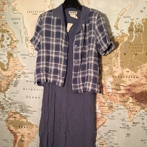 Petite Focus Blue Dress Casual 2 Piece